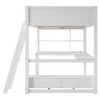 PAGED Full Size Loft Bed with Desk Simple Modern Wooden Bed Frame with Storage Drawers, LED and Inclined Ladder for Bedroom - 3 of 4