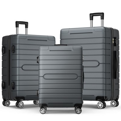 SUGIFT 3 Piece Luggage Set, Trunk Set, Hardside Lightweight Suitcase Carry with Spinner Wheels & TSA Lock, 20in/24in/28in