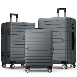 SUGIFT 3 Piece Luggage Set, Trunk Set, Hardside Lightweight Suitcase Carry with Spinner Wheels & TSA Lock, 20in/24in/28in - 1 of 4