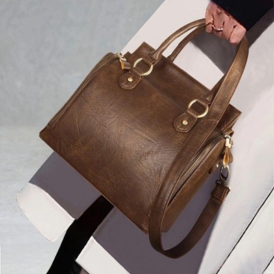 Paaaawaters Crossbody Bags for Women, Leather Satchel Shoulder, Medium Purse Travel Handbags, Work Tote Bags for Business Travel