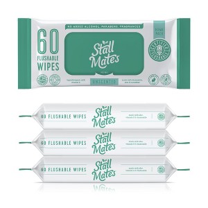 Stall Mates: 60 Flushable Wipes (4 Packs - 240 Wipes Total) - 1 of 4