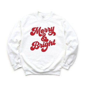 Simply Sage Market Women's Graphic Sweatshirt Bold Merry and Bright - 1 of 2