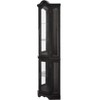 Gulches Lighted Black Corner Curio Cabinet - Tempered Glass Doors & Adjustable Shelves, Carved Handles for Display & Storage - 2 of 4