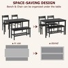 Homhougo Dining Table Set for 4, Modern Kitchen Table with Chairs and Bench Black - 4 of 4