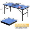 Foldable Ping Pong Table, Indoor/Outdoor Mesa De Ping Pong , Waterproof Table Tennis Table with 2 Table Tennis Paddles and 3 Balls - 2 of 4