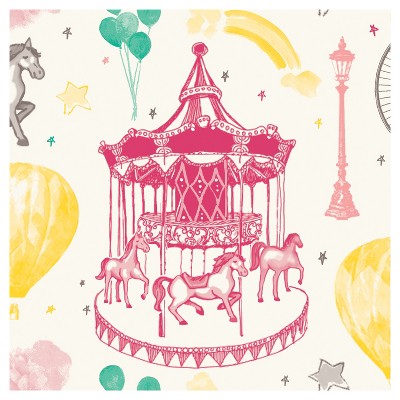 Tempaper Kids' Carnival Toile Self-Adhesive Removable Borders Wallpaper