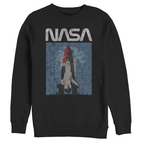 Men's NASA Logo Shuttle Rocket Ship Poster Style Sweatshirt - Black - X  Large