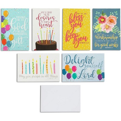 Faithful Finds 48-Pack Christian Birthday Cards, Assorted Religious Blessing Designs, Envelopes Included, 4x6