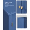 Bathroom Floor Storage Cabinet with 4 Doors & Adjustable Shelves, Freestanding Storage Unit, 11.8 x 23.6 x 43.3 Inches - 4 of 4