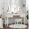 PAGED Vanity Table with Drawers and Lights, Mirror-Front Vanity Desk with Integrated Storage & Bedroom Makeup Set with Stool - 2 of 4