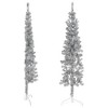 vidaXL 5ft Slim Artificial Half Christmas Tree with Stand - Silver, PVC Material, Space-Saving and Economical Xmas Tree for Modern Home - 3 of 4