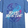 Blue Beetle Scarab Logo Crew Neck Short Sleeve Blue Heather Men's Night Shirt - 2 of 2