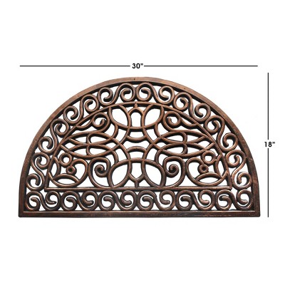 Bronze Half-Round Trellis Rubber Outdoor Doormat