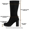Allegra K Women's Round Toe Zipper Closure Mid-Calf Block Heel Sock Boots - 3 of 4