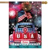 USA Pickup Patriotic House Flag Fireworks Fourth of July 28"x40" Briarwood Lane - 2 of 4
