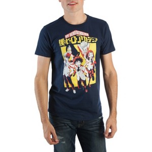 MHA My Hero Academia Characters Black T-Shirt Mens Tee Shirt - 1 of 3