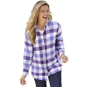 Woman Within Classic Flannel Shirt - 1 of 4