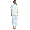 Casual Nights Women's Pointelle Short Sleeve Floral Capri Pajama Set - 4 of 4