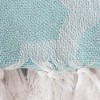 Design Imports 50"x60" Lattice Throw Blanket Aqua: Modern Moroccan, 100% Cotton, Machine Washable, Fringe Detail - image 3 of 4