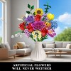 1015pcs Flower Bouquet Building Set Valentines Day, 18 Flowers Rose Building Block, Botanical Collection Toy for 6+ - 2 of 4