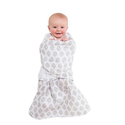 Halo Innovations Sleepsack 100 Cotton Swaddle Wrap Tree Leaf Gray