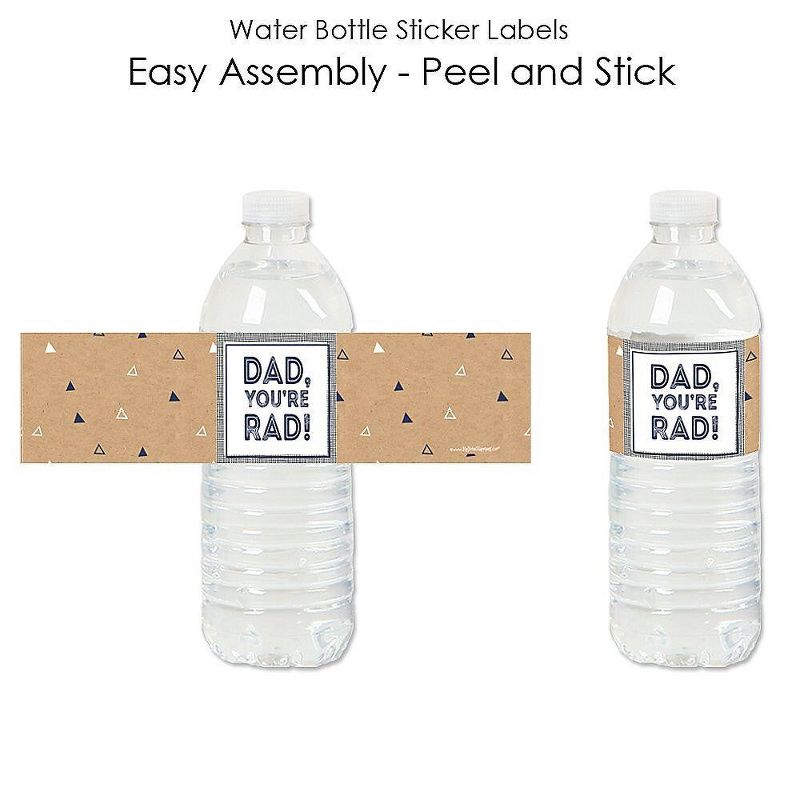 Big Dot of Happiness My Dad is Rad - Father's Day Water Bottle Sticker Labels - Set of 20, 2 of 6