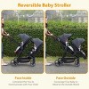 GustoWave Double Track Tandem Stroller, Foldable Bassinet Pram for Infant and Toddler, Multi-Position Reversible Pushchair with Large Storage Basket - 4 of 4