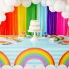 Juvale 3 Pack Rainbow Tablecloth for Party, Pastel Table Covers for Cloud Birthday Decorations for Girls, 54 x 108 In - 2 of 4