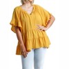 Women's Mandarin Tiered Ruffle Top - umgee - 4 of 4