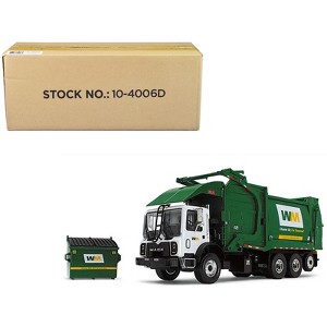 Mack TerraPro Refuse Garbage Truck w/Front End Loader and CNG Tailgate White and Green w/Bin 1/34 Diecast Model by First Gear - 1 of 4