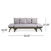 GDFStudio Oceanna Outdoor Acacia Wood and Rope Expandable 82" Sofa Daybed with Water-Resistant Cushions - 3 of 4