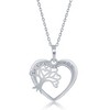 Bella Silver Sterling Silver 'I Love u Mom' Heart w/ Tree of Life Charm Necklace - Silver - 16+2 Inch - 2 of 3
