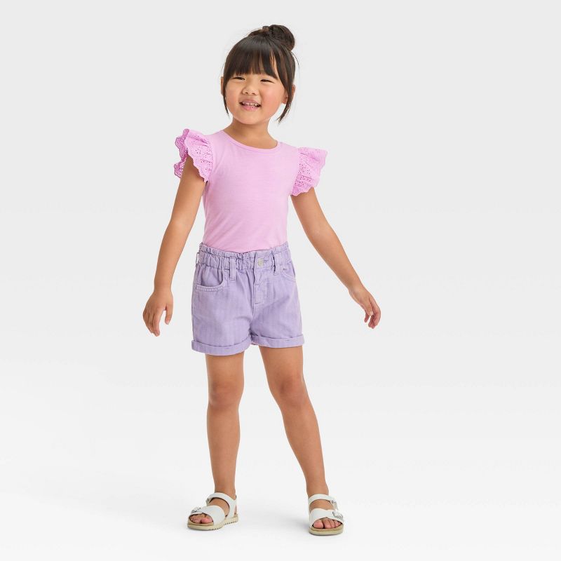 Toddler Girls' Paper Bag Shorts - Cat & Jack™ Purple, 4 of 5