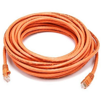 Monoprice Cat5e Ethernet Patch Cable - 30 Feet - Orange | Network Internet Cord - RJ45, Stranded, 350Mhz, UTP, Pure Bare Copper Wire, 24AWG