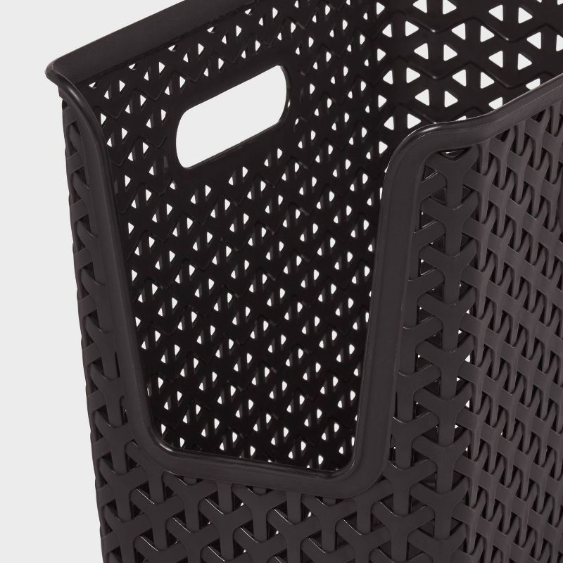 Y-Weave Narrow Easy Access Decorative Storage Basket Black - Brightroom&#8482;, 4 of 7