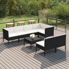 vidaXL Patio Lounge Set Outdoor Sectional Sofa Set Table Poly Rattan Black - 2 of 4