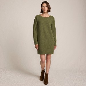 Lands' End Women's Fuzzy Bow Back Mini Sweater Dress - 1 of 4