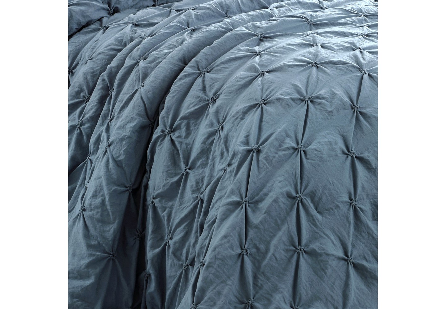 Постельное бельё Lush Decor Ravello Pintuck Comforter Stormy Blue - 5 Piece Bedding Set - Full / Queen, цвет: Синий — фото 3