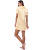 Alexander Del Rossa Women's Satin Nightgown, Boyfriend Style Short Sleeve Sleep Shirt - 2 of 3