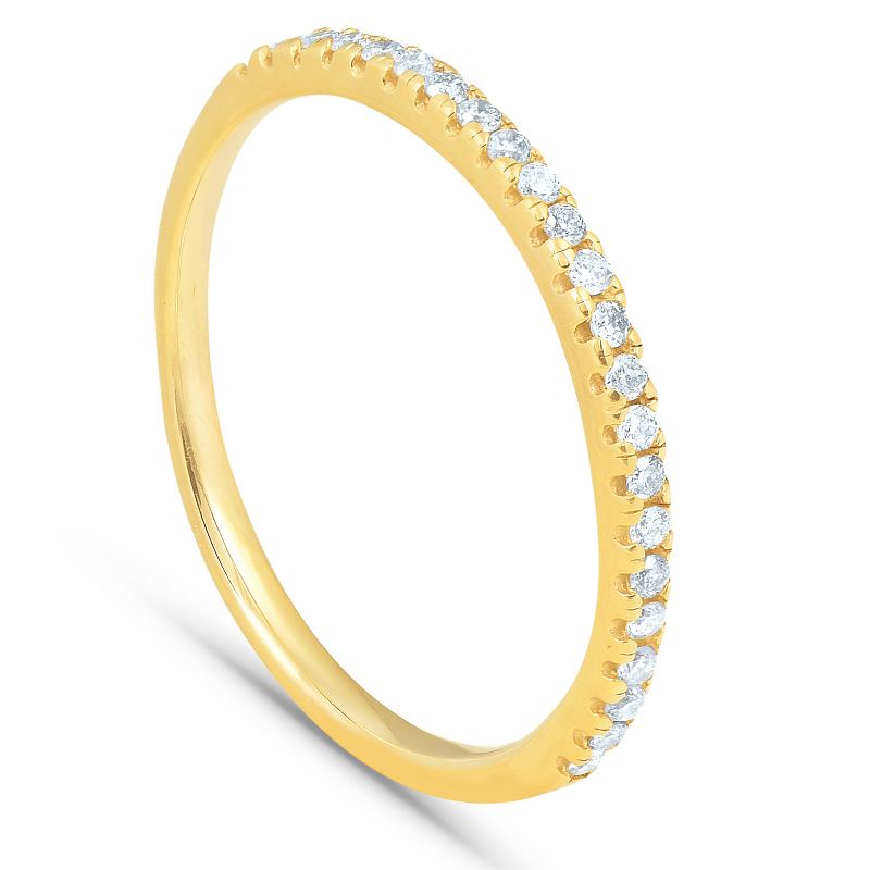 Pompeii3 1/5CT Diamond Wedding Ring Womens Stackable Band 10k Yellow Gold - Size 6.5, 3 of 6