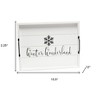HomeRoots 16" White And Black Winter Wonderland Serving Tray With Handles - 3 of 4