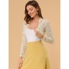 INSPIRE CHIC Women's Elegant Sheer Floral Lace Crop Bolero Shrug - 2 of 4