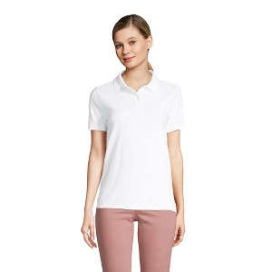 Lands' End Women's Mesh Cotton Short Sleeve Polo Shirt - 1 of 4