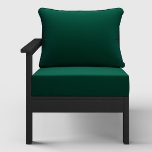 WestinTrends  Avalon Outdoor Patio HDPE Left Arm Facing Sectional Corner Club Chair with Patio Cushions - 1 of 4