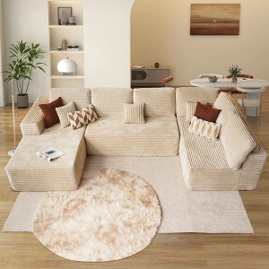 XIZZI Modular Sectional Sofa Couch, L/U-Shape Upholstered Couch, Modern Minimalist Couches for Living Room, Free Combination Deep Seat Corner Couch - 1 of 4