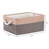 Unique Bargains Fabric Collapsible Storage Organizer Basket with Handles - 4 of 4