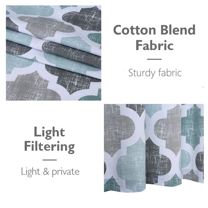 Quatrefoil Printed Cotton Blend Short Curtains for  Kitchen Bathroom Windows, 4 of 5