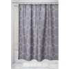 iDESIGN Geometric Fabric Dotted Shower Curtain Water Resistant Charcoal: Polyester, Machine Washable, Buttonhole Top - 2 of 4