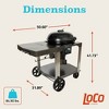 LoCo Cookers Outdoor Kettle Grill with Cart and Portable Cover, 22.5 Inch, Black - 4 of 4