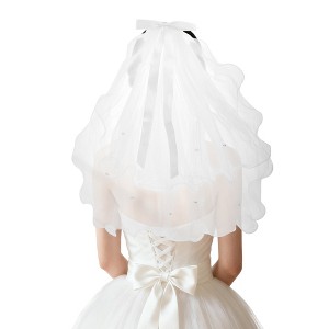 Unique Bargains Hair Clip Wedding Veil White 1 Pc - 1 of 4